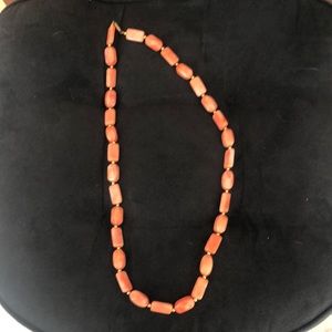 Retro coral stone cabana necklace
